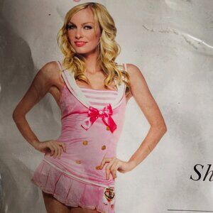 NWT LAST M/L Pink Sailor Uniform Micro Mini Dress + Hat
